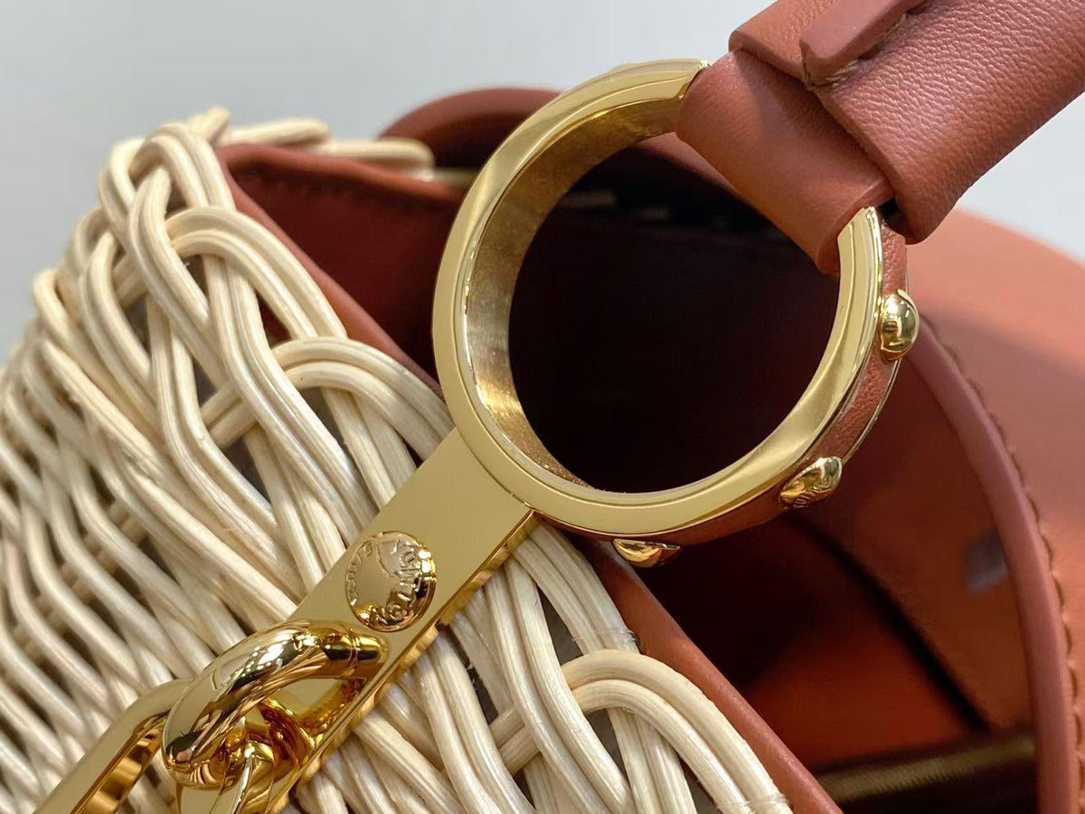 LV 25S CAPUCINES BB BAG 27 PINIC IN TAN CALFSKIN GOLD HARDWARE