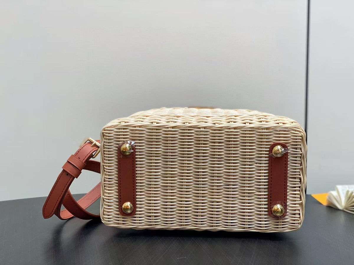 LV 25S CAPUCINES BB BAG 27 PINIC IN TAN CALFSKIN GOLD HARDWARE