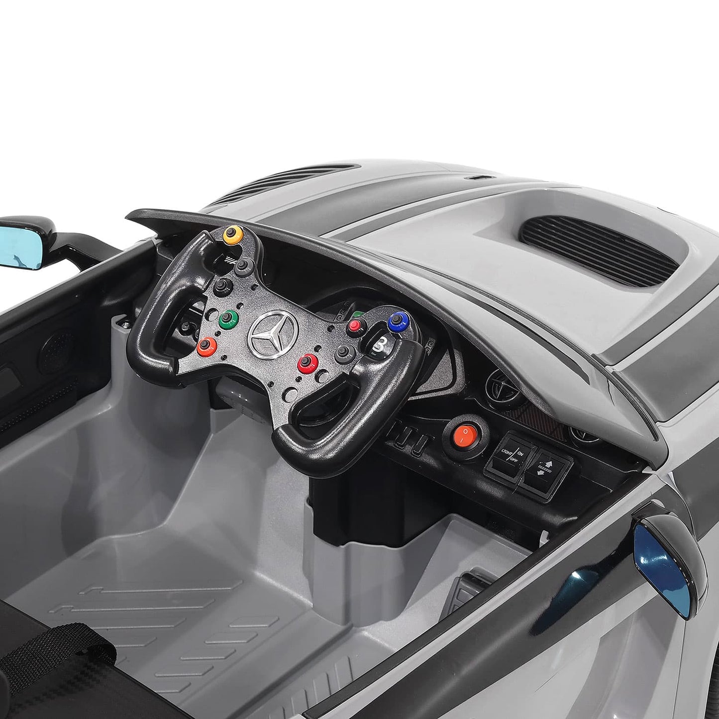 Mercedes AMG GT3 EVO 12V Kids Ride-On Car with R/C Parental Remote | Gray