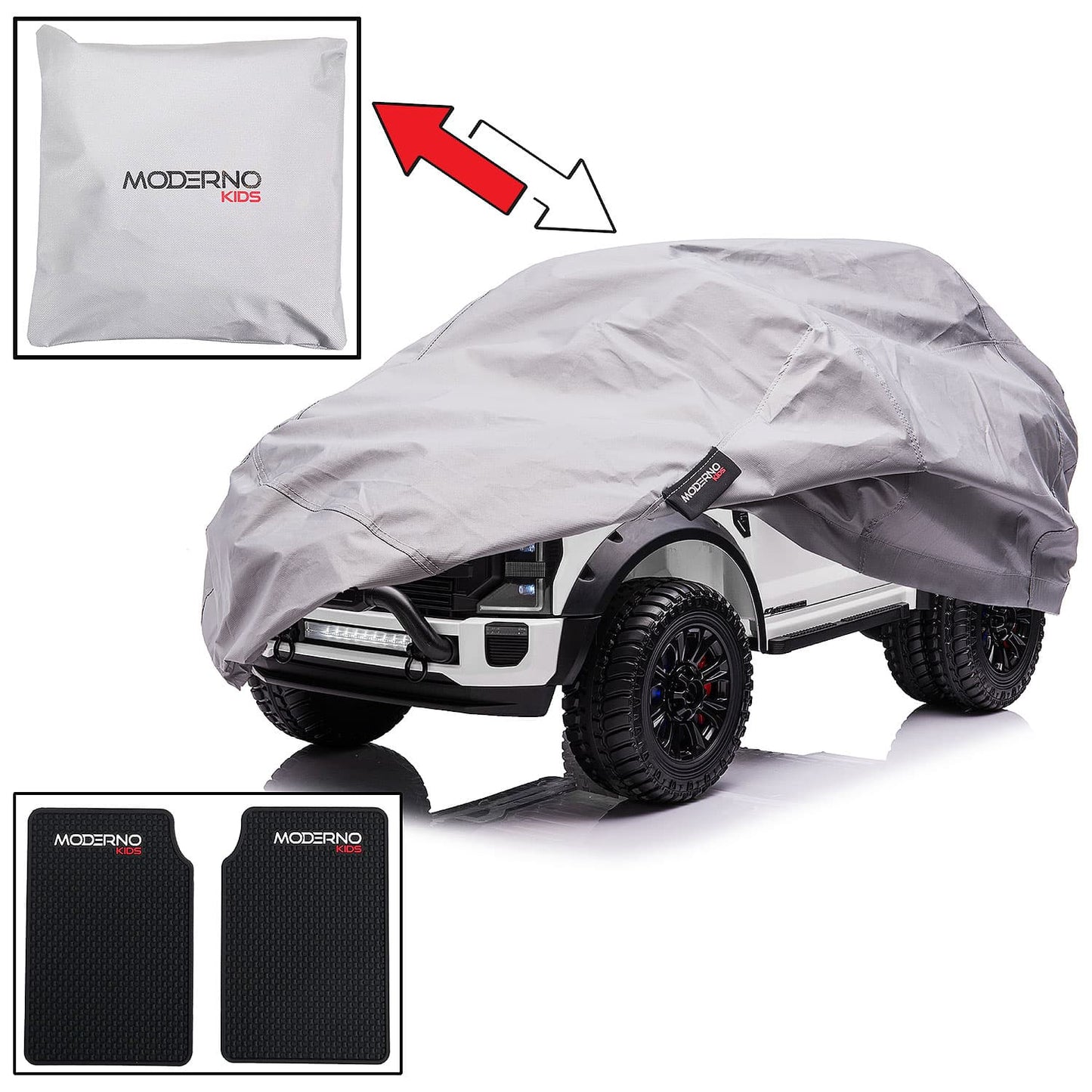 Ford F450 Custom Edition 24V Kids Ride-On Car Truck with R/C Parental Remote | Gray