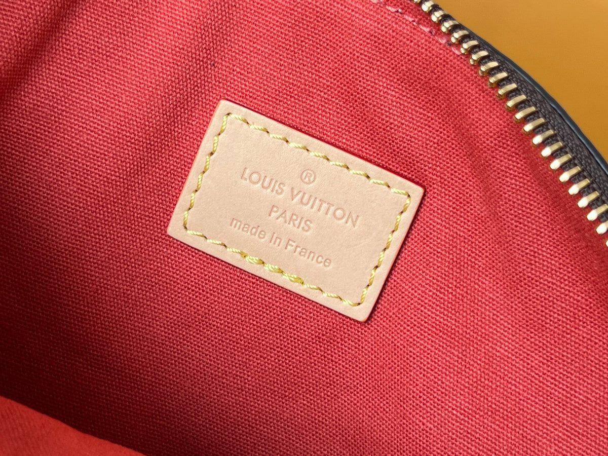 LV 25S LOCKIT BB 19 IN BROWN MONOGRAM COATED CANVAS GOLD HARDWARE
