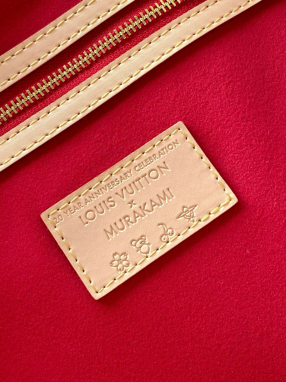 KEEPALL BANDOULIÈRE 45 IN WHITE AND RED CALFSKIN